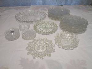 lot 145 image: LOT OF LEAD CRYSTAL &amp GLASS PLATES, SOME ARE FOSTORIA