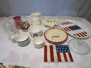 lot 151 image: GENEROUS LOT OF DECORATIVE GLASSES, DISHES, BOWLS &amp PLATES