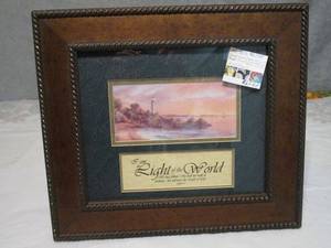 lot 318 image: FRAMED KINCAIDE PAINTING WITH SCRIPTURE FROM ROBERT SPOONER GALERIE