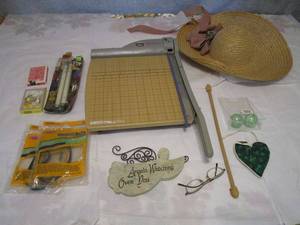 lot 452 image: HOME DECOR, PAPER CUTTER, BISSELL VACCUUM BELTS NEW, CARDS, &amp MORE