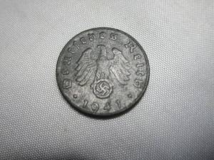 lot 5 image: 1941 German Third Reich 5 pfennig coin WWII