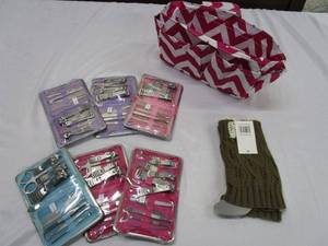 lot 622 image: NAIL CARE SETS NEW IN PACKAGES, BOOT WARMERS, ORGANIZER TOTE