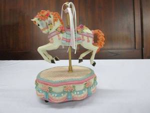 lot 630 image: VINTAGE MUSICAL CAROUSEL HORSE&nbsp
