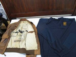 lot 658 image: VINTAGE LEATHER MEMBERS ONLY JACKET, VINTAGE DR. PEPPER PRESS SWEATER