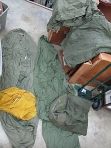 lot 684 image: VINTAGE ARMY SLEEPING BAGS & TENT