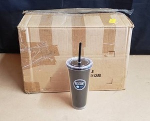 lot 36 image: Lot of 9 2016 NBA Draft 22 oz Cups with Straws and Lids