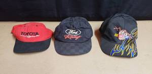lot 45 image: Lot of 3 Snap-Back Racing Hats