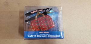 lot 113 image: Walt Disney Mary Poppins Carpet Bag Glass Christmas Ornament