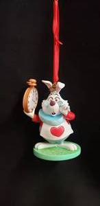 lot 125 image: Walt Disney Alice in Wonderland Christmas Ornament - White Rabbit