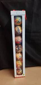 lot 154 image: Walt Disney 7 Piece Christmas Ornament Set - Lilo & Stitch, Tinkerbell, Dumbo, Bambi, Pinocciho, Winnie the Pooh, Alice in Wonderland