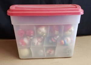 lot 166 image: Lot of 34 Glass Christmas Ornament Balls