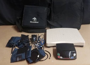 lot 177 image: Honeywell HomMed Vitals Kit - Includes Monitor, SP02 Sensor and Cables, Blood Pressure Cuffs, and Scale