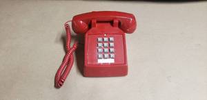 lot 178 image: Cortelco Red Push Button Desktop Phone