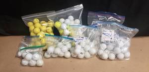 lot 183 image: Large Lot of Used Golf Balls - Titleist Pro V1, Top Flite, Srixon, Taylor Made, and Range Balls - Over 175 Balls