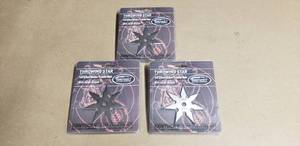 lot 67 image: Lot of 3 NEW Kentucky Cutlery Company Throwing Stars with Nylon Sheaths