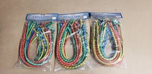lot 68 image: Lot of 3 Packs of NEW Bungee Cords - 12 Per Pack, 36 Total Bungee Cords