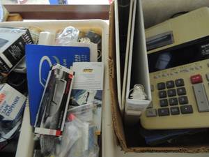 lot 161 image: Office supply staples clips, tape dispenser