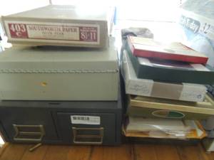 lot 163 image: File box, paper, cards