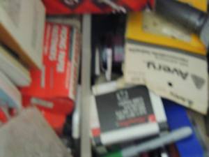 lot 165 image: Office supplies labels quad pads paper clips staples