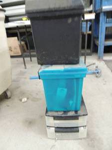 lot 180 image: 2 file boxes and 1 2 drawer container  With office supplies