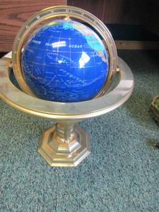 lot 214 image: Globe on brass stand 14 x 15