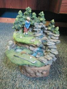 lot 215 image: 11x9 golf themed water fountain unknown working condition
