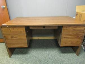 lot 240 image: Office desk good condition 5 drawer 29x59x29