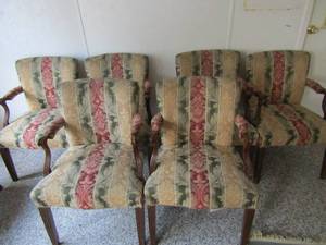 lot 312 image: 6 fabric and wood armchairs 35 tall matches 313