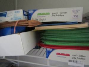 lot 318 image: Large lot of file folders assorted colors