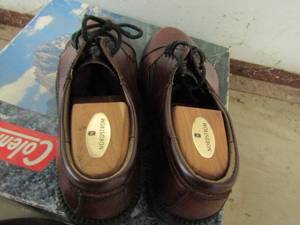 lot 361 image: shoe lot- 1 pair coleman boots, Nordstrom Dockers size 10 and Levi  house slippers size XL