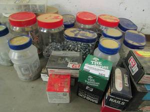 lot 365 image: Large lot of nuts bolts, screws and nails