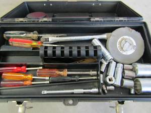 lot 380 image: Tool box with hammers and sockets