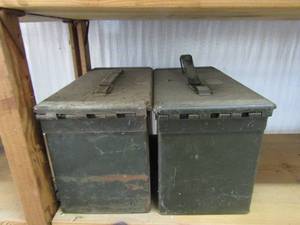 lot 51 image: 2 metal ammo boxes