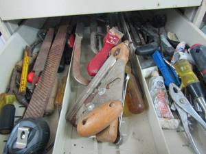 lot 85 image: Assorted metal files scraping tools screw driver flat head and plyers