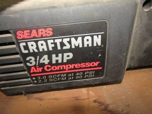 lot 83 image: Craftsman 34 HP air compressor