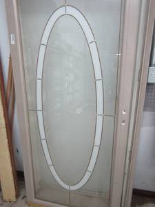 lot 106 image: Glass screen Door stained glass 79T 35w