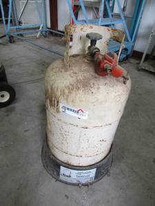 lot 111 image: Propane tank with stand 23T 14base