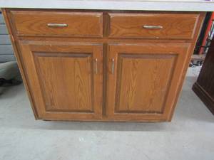 lot 134 image: 2 drawer cabinets with shelf 43 L 25 d 36 tall