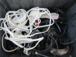 lot 149 image: Misc. box of wires, microphones, headsets