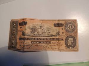 lot 16 image: 1864  $20 CONFEDERATE STATES OF AMERICA -RICHMOND  FEB 17TH 1864  #46410  SERIES VII UNVERIFIED