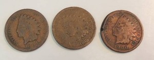 lot 23 image: INDIAN HEAD PENNIES - 186, 1864, 1900
