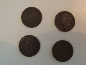 lot 33 image: INDIAN HEAD PENNIES  1906,  1907 X3