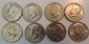 lot 45 image: KENNEDY HALF DOLLAR -1964, 1776-1996 X3, 1971 X2,  1973 X2