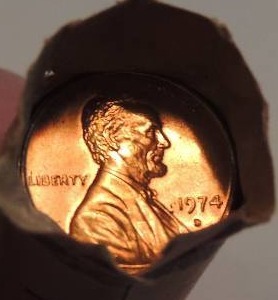 lot 82 image: Roll of 1974 D Pennies UNC