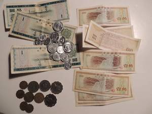 lot 97 image: China paper money and coins Hong Kong coins