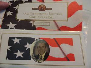 lot 106 image: 2004 PRESIDENTIAL ELECTION ONE DOLLAR BILLS - GEORGE BUSH   QTY 3