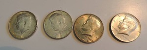 lot 118 image: Kennedy half dollar 1964D x3  1965