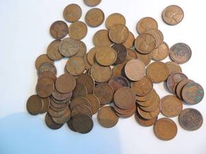lot 135 image: Wheat Pennies. Unsearched. Qty 75