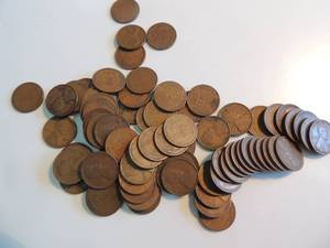 lot 140 image: Wheat pennies unsearched. Qty. 80