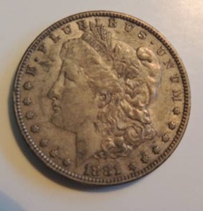 lot 147 image: Morgan Silver Dollar 1881 very clean
